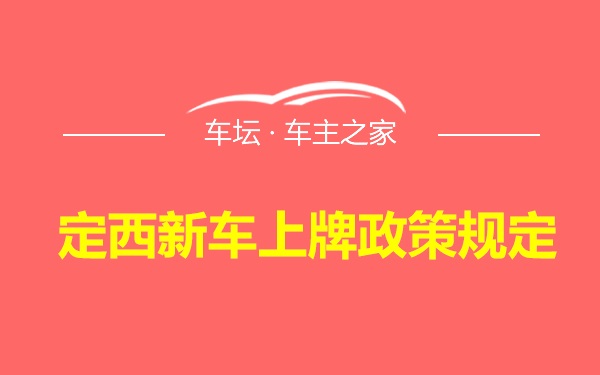 定西新车上牌政策规定