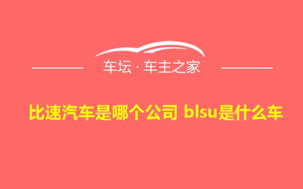 比速汽车是哪个公司 blsu是什么车