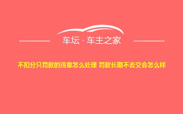 不扣分只罚款的违章怎么处理 罚款长期不去交会怎么样