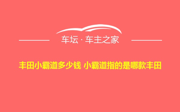 丰田小霸道多少钱 小霸道指的是哪款丰田