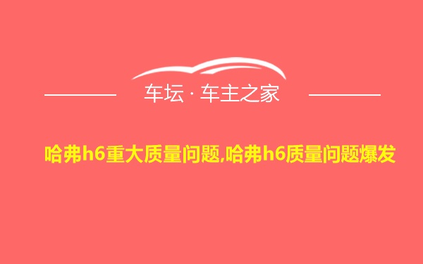 哈弗h6重大质量问题,哈弗h6质量问题爆发