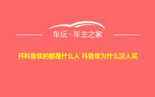 开科鲁兹的都是什么人 科鲁兹为什么没人买