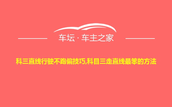 科三直线行驶不跑偏技巧,科目三走直线最笨的方法