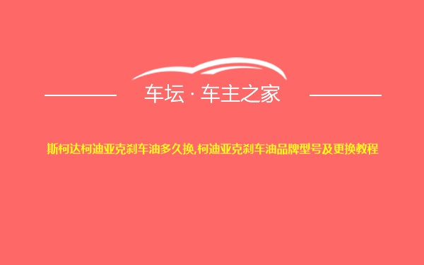 斯柯达柯迪亚克刹车油多久换,柯迪亚克刹车油品牌型号及更换教程