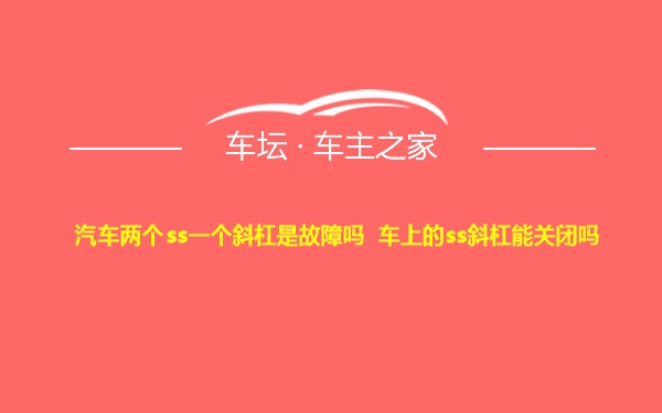 汽车两个ss一个斜杠是故障吗 车上的ss斜杠能关闭吗