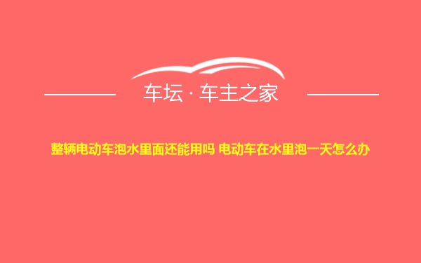 整辆电动车泡水里面还能用吗 电动车在水里泡一天怎么办