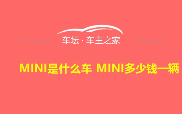 MINI是什么车 MINI多少钱一辆