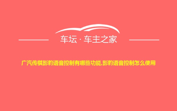 广汽传祺影豹语音控制有哪些功能,影豹语音控制怎么使用