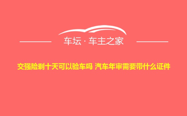 交强险剩十天可以验车吗 汽车年审需要带什么证件