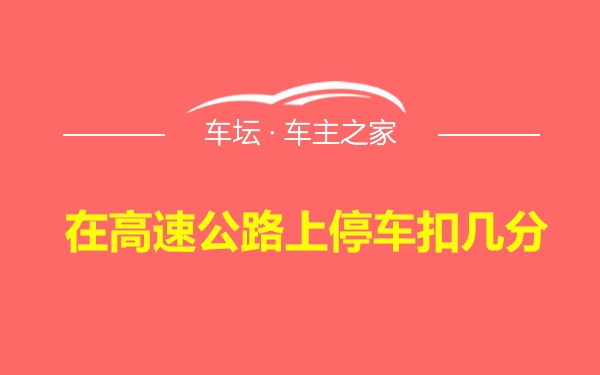 在高速公路上停车扣几分