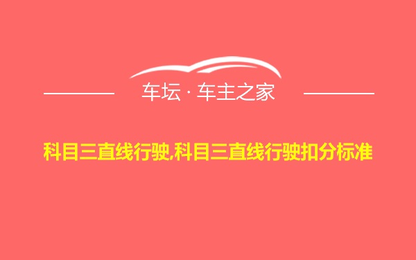 科目三直线行驶,科目三直线行驶扣分标准